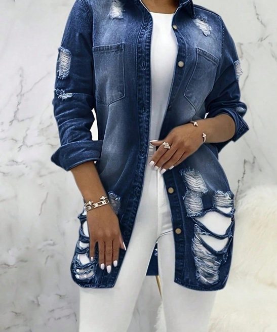 Fall/Winter Coat Ladies Denim Coat Jacket Top